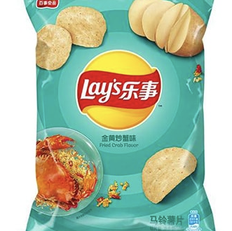 Lay's Potato Chip Fried Crab Flavour樂事薯片黃金炒蟹味70g